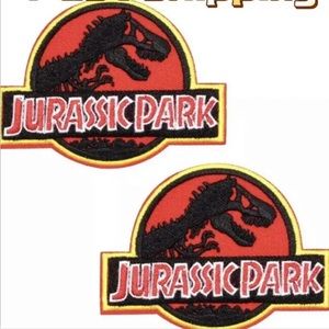 Jurassic Park Movie Logo Embroidered Iron On Patch(2 Pieces Set)